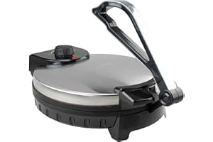 Brentwood TS-127 Stainless Steel Non-Stick Electric Tortilla Maker, 8 inch, Silver