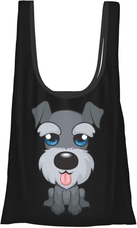 Amazon かわいい シュナウザー 犬 エコバッグ 買い物バッグ コンビニバッグ おしゃれ 折りたたみ コンパクト 軽い 大容量 収納 防水 男女兼用 シューズ バッグ