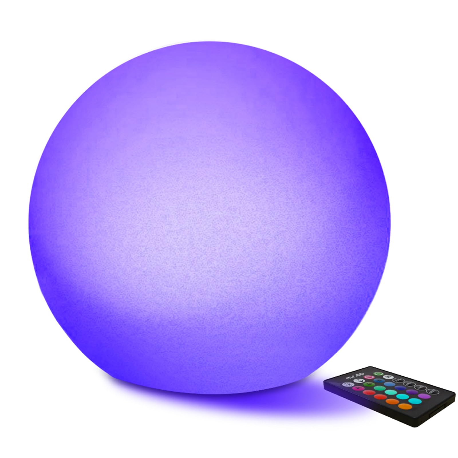 Mr.Go 12" Waterproof Light LED Ball Lamp Color Change Mood Light with Remote, Rechargeable Sphere Lamp Garden Orb Night Lighting with 16 Dimmable Colors for Indoor Outdoor Decor