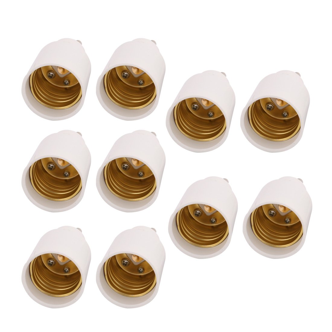 Sourcingmap GU10 to E27 Light Socket, Bulb Base Adapter Converter, Commutator 10Pcs
