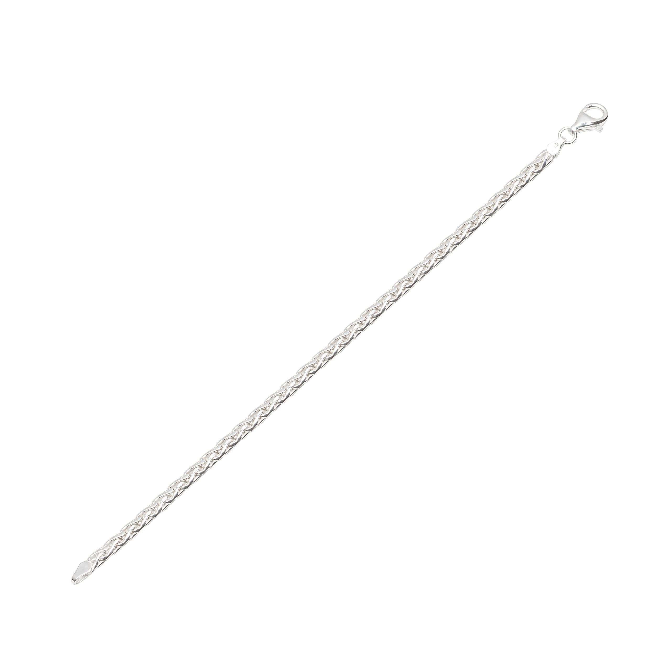 NKlaus bracelet 925 Sterling Silver 19cm braid chain half round unisex design bracelet chain 12387