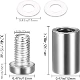 TangCai 24Pcs Stainless Steel Glass Standoff Fixings 12x25mm Wall Mounts view 2