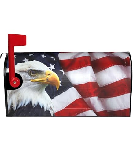 MailWraps Studio M Magnetic Mailbox Cover – Red, White & Blue Bike Design, Fits Standard Mailbox - View #7