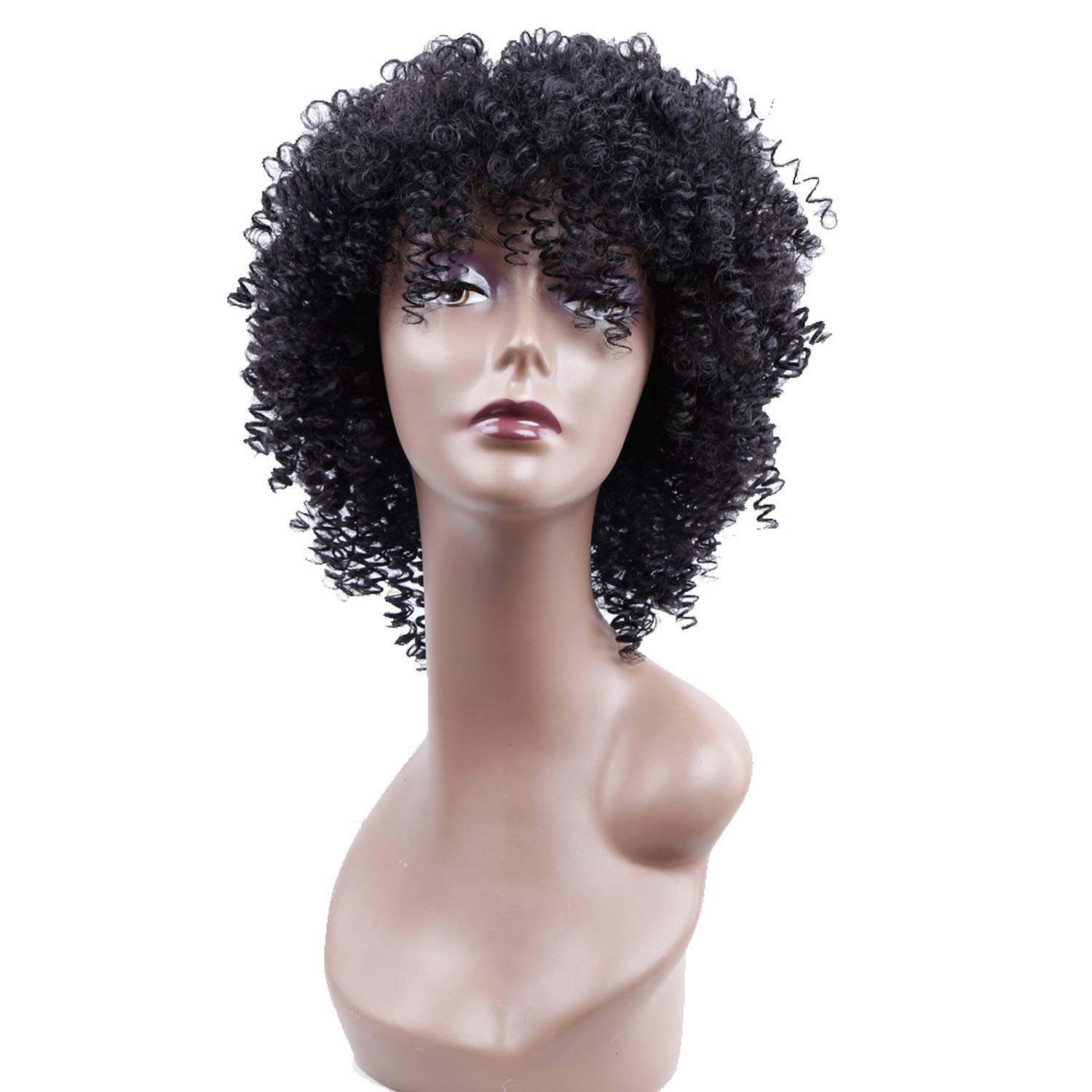 Amazon Com 8inch Kinky Curly Synthetic Hair Afro Wigs With Short