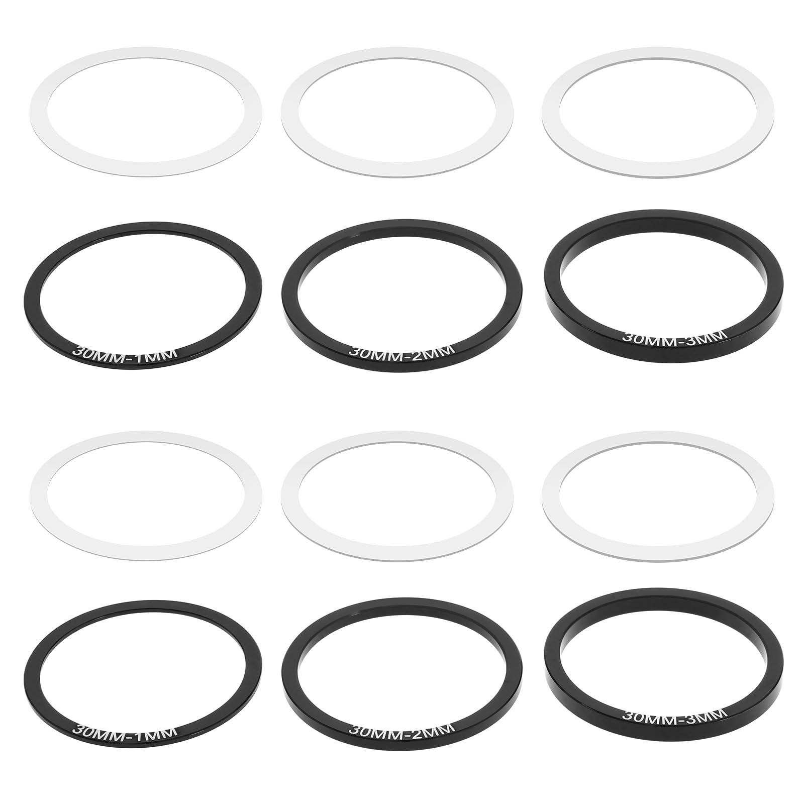 eMagTech 12pcs Bike Bottom Bracket Gasket Bicycle Crank Crankset Bottom Spacer Crankset Shim Washers Parts Road Accessories For BB86/91/92/BB30/PF30, 30mm