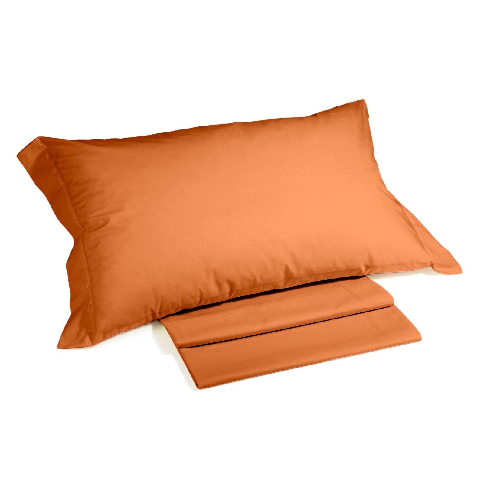 Caleffi Cotton Plain Bedding Set, Cotton, Orange, Double, 51205, Caleffi