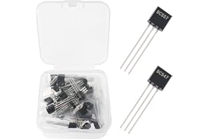 YETAIDA 50PCS BC547 NPN & BC557 PNP Transistor Assortment Kit - 50V 100mA TO-92 Transistors (25PCS BC547 + 25PCS BC557) - Ideal for Electronics Projects & Repair