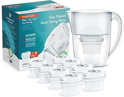 Aqua Optima Oria Water Filter Jug 2.8L with 9 Evolve+ Cartridges White