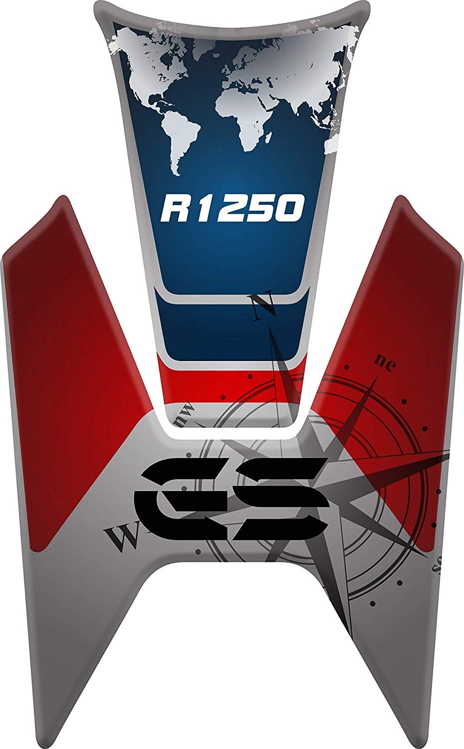 Stickers for fuel tank tankpad 3D effect resin adhesive sticker compatible with BM.W BM.W R 1250 GS R1250GS ADV Adventure (White/Blue/Red)