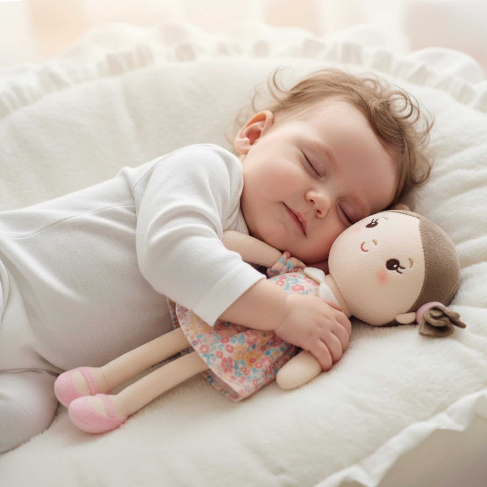 GAGAKU Weiche Plüsch-Babypuppe für Mädchen (12 Zoll) – Mein erstes Babypuppengeschenk für 1-jährige Mädchen, Kleinkinder und Säuglinge, maschinenwaschbares Stoffpuppenspielzeug 3