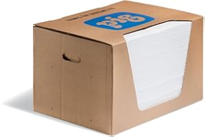 PIG Oil Absorbing Mat Pad in Dispenser Box Absorbs Oil and Fuel Repels Water 14-Ounce Absorbency 15" x 20" Box of 200 MAT485