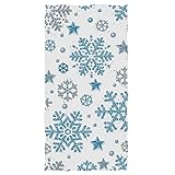 Pfrewn Silver Blue Snowflakes Stars Hand Towels