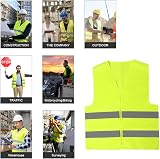 BUZIFU 4 Pcs Reflective Vest High Visibility Safety Waistcoat Fluorescent Night view 8