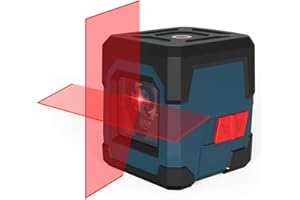 Laser Level, RockSeed Cross Line Laser with Self-Leveling, Vertical and Horizontal Line, Rotatable 360 Degree, Carrying Pouch, Battery Included (Red)