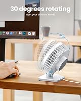 gaiatop USB Desk Fan Small Portable Quiet 3 Speeds White view 5