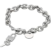 925 Sterling Silver Locking Bracelet With Key For Women, True Beauty Same Key Lock Shape Love Bracelet Korea Pulseras Femme Bohemian