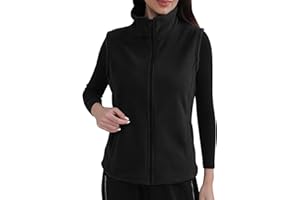 Womens Polar Fleece Vest Warm Sleeveless Coat Vest Lightweight Softshell Solid Color Jacket for Running Hiking Golf
