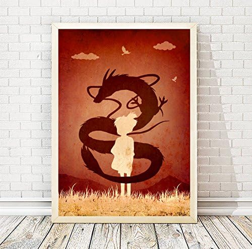 Studio Ghibli Hayao Miyazaki Spirited Away Minimalist Movie Poster, Artwork Print, Office Decor, Home Decor, Wall Hanging, Cafe Decor