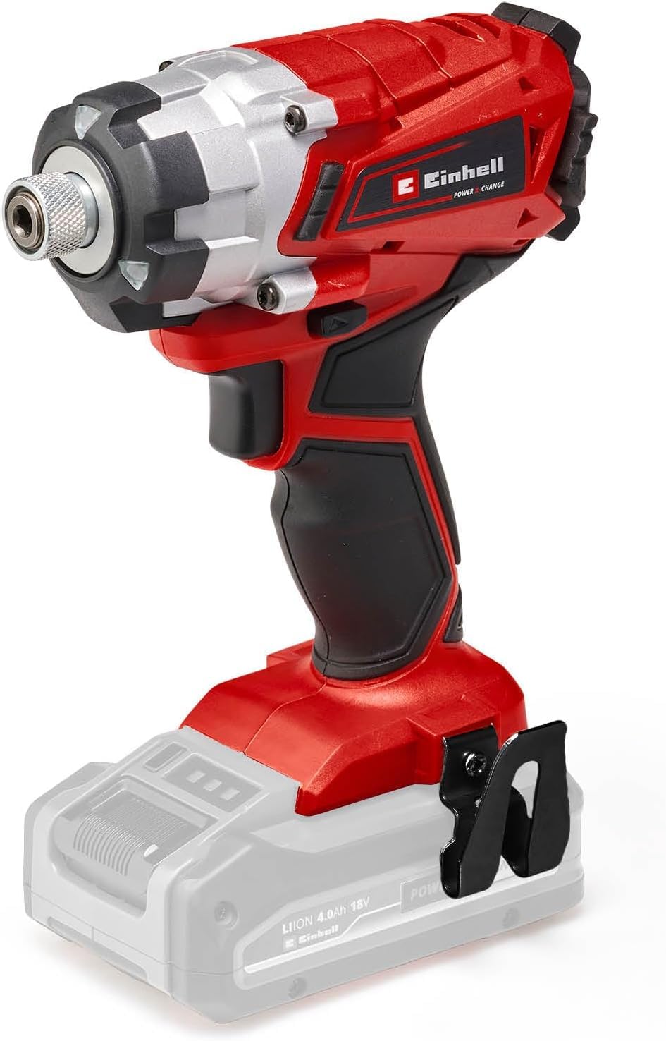Einhell Cordless Impact Driver 18V Power X-Change, 140Nm 2300 RPM, 1/4" Hex Bit Mount, LED Light, Battery Powered Impact Drill TE-CI 18/1 Li Solo