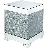 Acme Mallika Square End Table in Mirrored and Faux Crystals