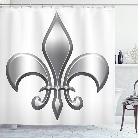 Amazon Com Ambesonne Fleur De Lis Shower Curtain Lily Flower