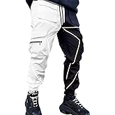 Ambcol Mens Cargo Pants Casual Joggers Techwear Cotton Streetwear Hip Hop Trousers