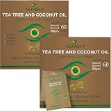 NOVEHA Tea Tree & Coconut Oil Eyelid & Lash Wipes 2 Boxes 60 Each