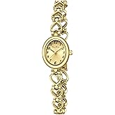 Diaofendi Petite Gold Watches for Women Vintage Bracelet Wrist Watch Luxury Ladies Oval,Fashion Dress Quartz Watch with Tools Include,Waterproof