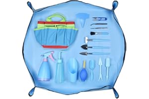 GENERIC CFH-Allez 21 Pieces Succulent Plants Tools,Gardening Succulent Transplanting Hand Tool +Succulent Garden Pad Miniature Planting Collapsible Waterproof Planter Gardening Mat+Garden Bucket Bag (Blue)