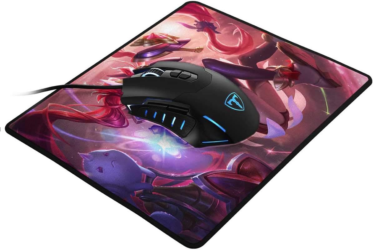 Extended Gaming Mouse Pad for League of Legends, Anti-Slip Rubber Base,Stitched Edges,Small(W10 x L120.12 Inch)(Star Guardian Jinx LOL Splash Art s)