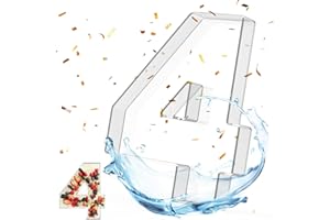 CARDOBIR 10.7"Acrylic Number Charcuterie Box,Fillable Numbers For Charcuterie,Number Trays for Food,Decorative Number Boxes, Number Shaped Form Tray for Party Decorative Birthday Anniversaries,4 transparent