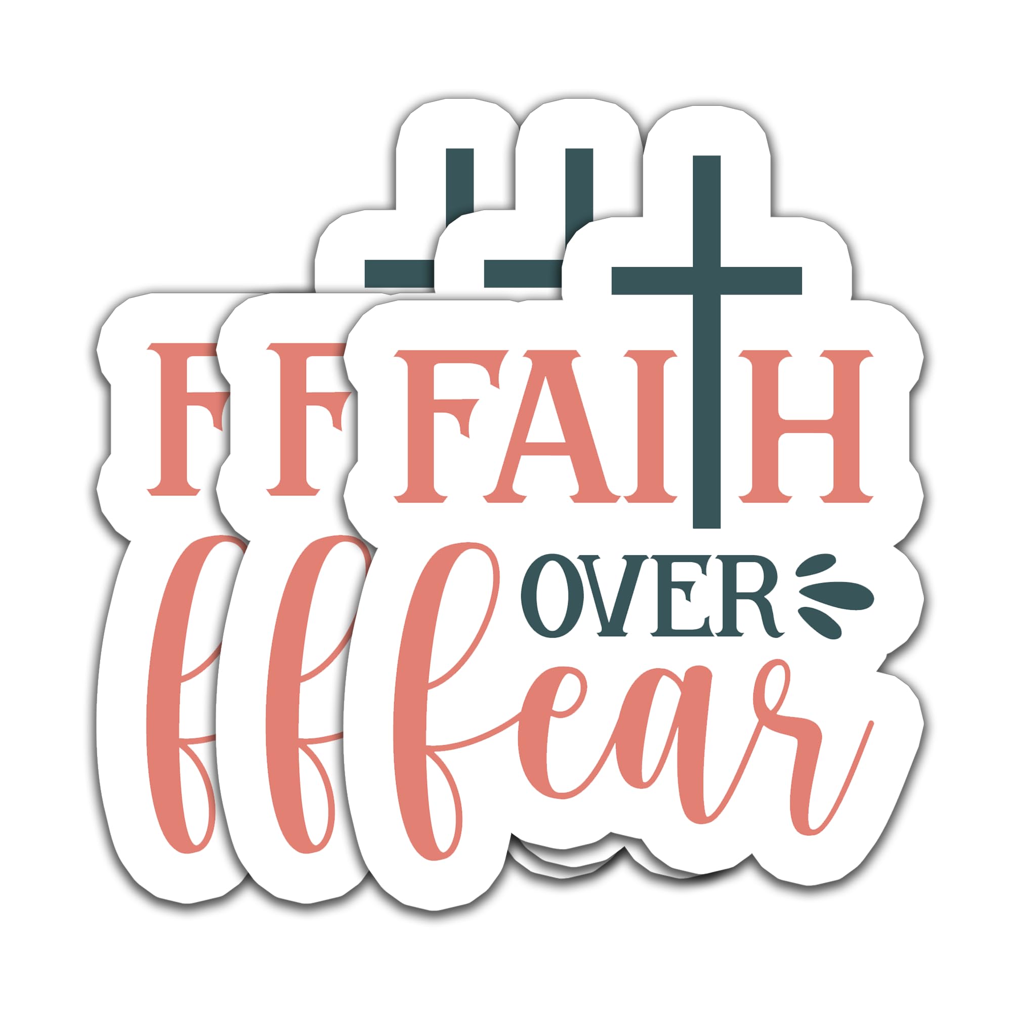 Photo 1 of (3PCS) Faith Over Fear Sticker Faith Religious Stickers Bible Verse Scripture Sticker Jesus Sticker, Christian Sticker, Waterproof Vinyl Decal for Laptop Tumbler Scrapbook Water Bottle, 3" x 2.2 "