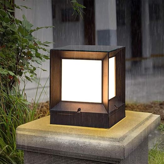 Solar Saule Garten Lichter Wasserdichte Led Solar Panel Lampen Saule Lampe Outdoor Outdoor Home Garten Dekorative Beleuchtung Fur Park Patio Gate Decor Amazon De Beleuchtung