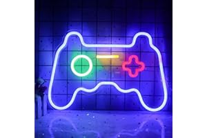 X W EI UNION Gamepad Shaped LED Neon Sign for Game Room Decor Night Light Bedroom Decor Gamer Light USB Powered Gaming Sign Teens, Boys, Kids Christmas