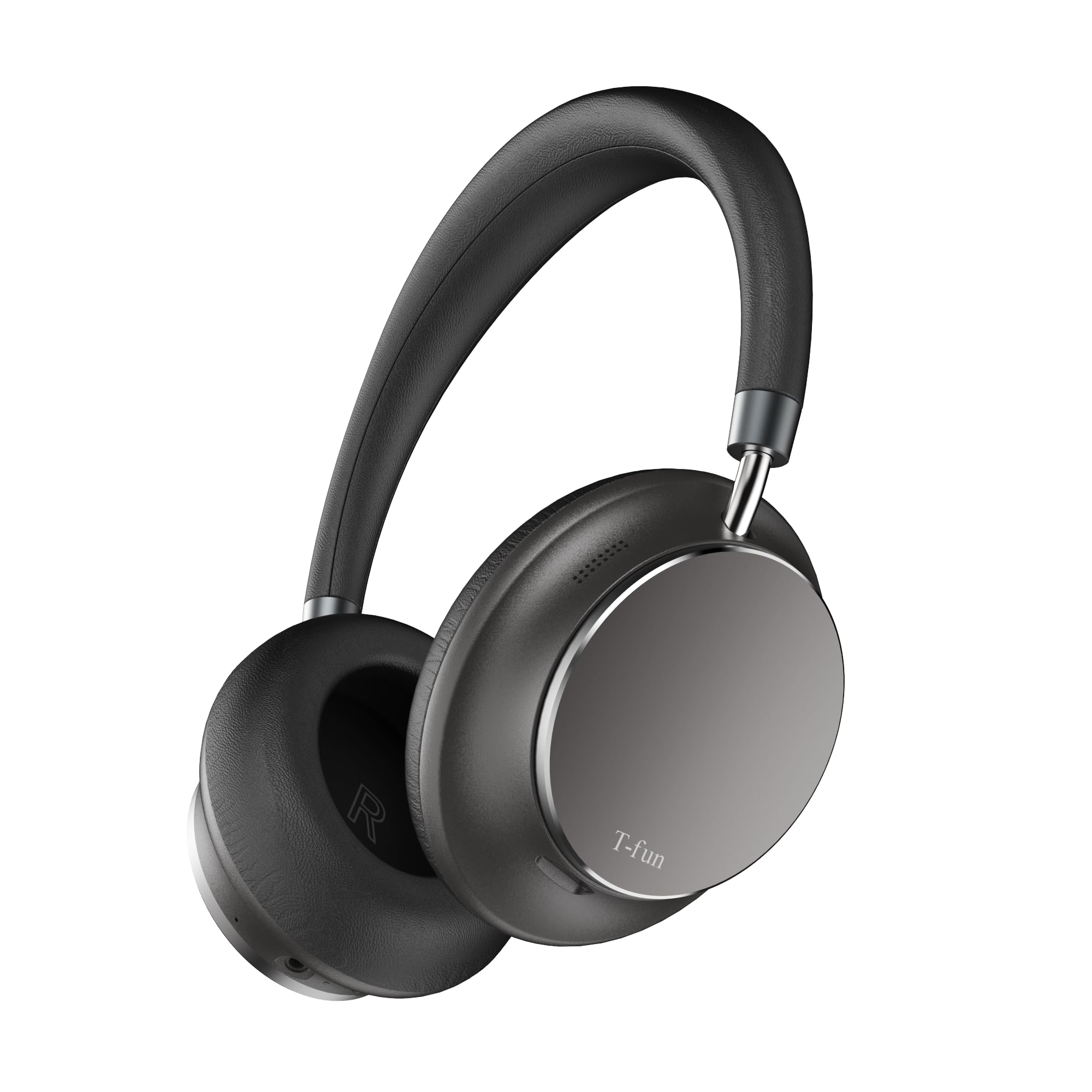 Photo 1 of **MINOR DAMAGE THE EAR COVERS ARE COMING OFF**
T-fun NC35 Hybrid Active Noise Cancelling Headphones, 360° Spatial Audio with Head Tracking, Over Ear Headphones Wireless Bluetooth 5.3, 55H ANC Playtime, Deep Bass, Custom EQ via App, for Travel Home