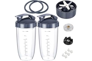 VGEFC Replacement Parts for 32OZ Cups and Flip Top To Go Lids and Parts Extractor Blade Compatible with NutriBullet 600W/900W Blenders (12 PCS)