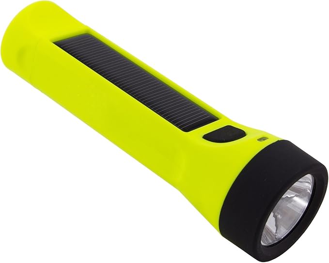Hybridlight Journey Hybrid Solar/Rechargeable Flashlight, Hi Vis Yellow