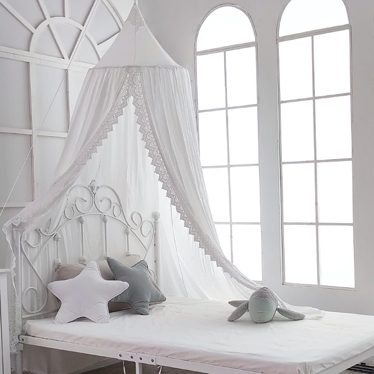 ETOPARS Bed Canopy for Round Dome Mosquito Net Hanging Curtain Indoor Outdoor Play Reading Tent Bedroom Decoration