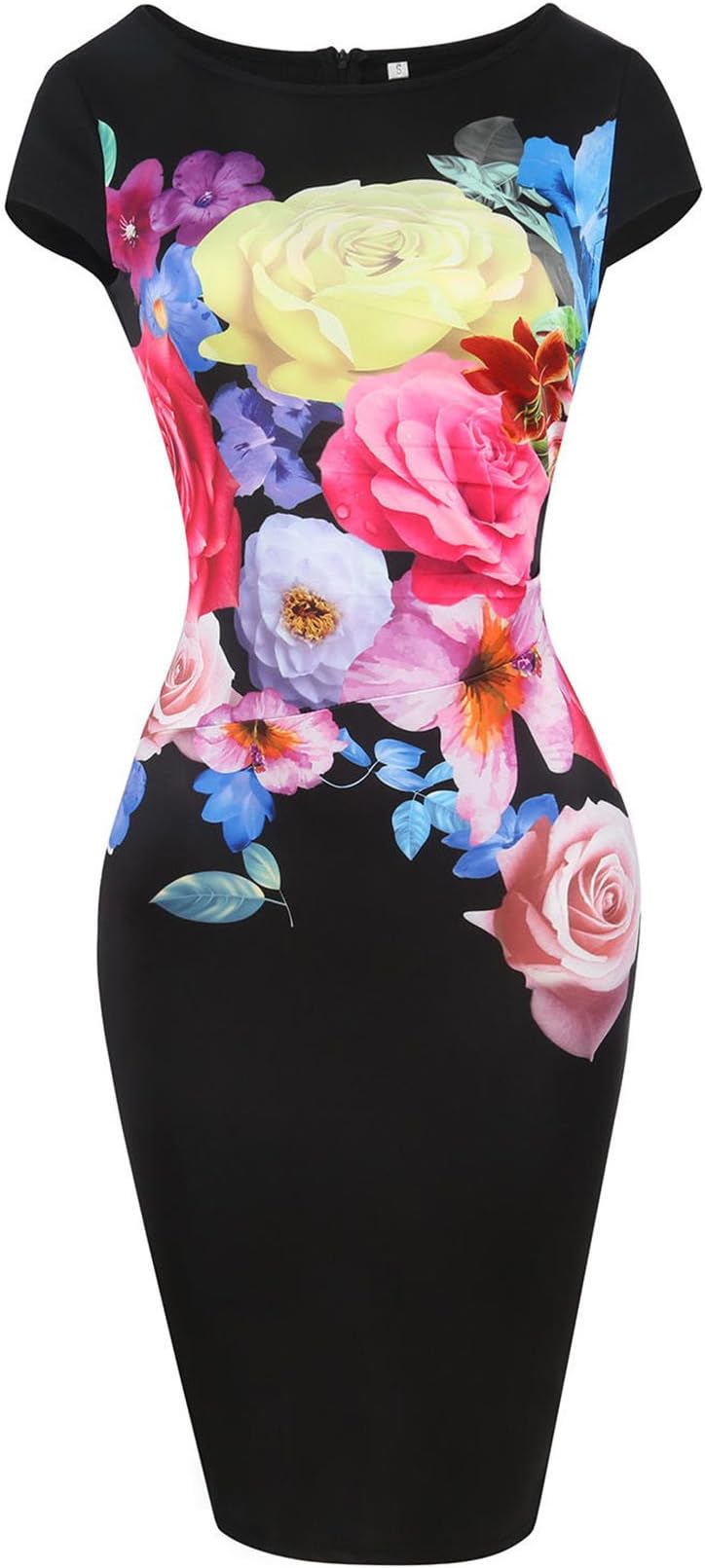 Lucy Calla Sweet Short Sleeve Summer Dress Flower Floral Dresses Plus Size Women Clothing