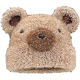 Cute Fuzzy Bear Ears Beanie Hats for Women Y2K Slouchy Plush Knitted Beanie Fur Furry Winter Hat Cozy Warm Crochet Skull Cap