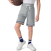Haloumoning Boys Athletic Basketball Shorts Kids Mesh Active Quick Dry Shorts with Pockets 5-14 Years