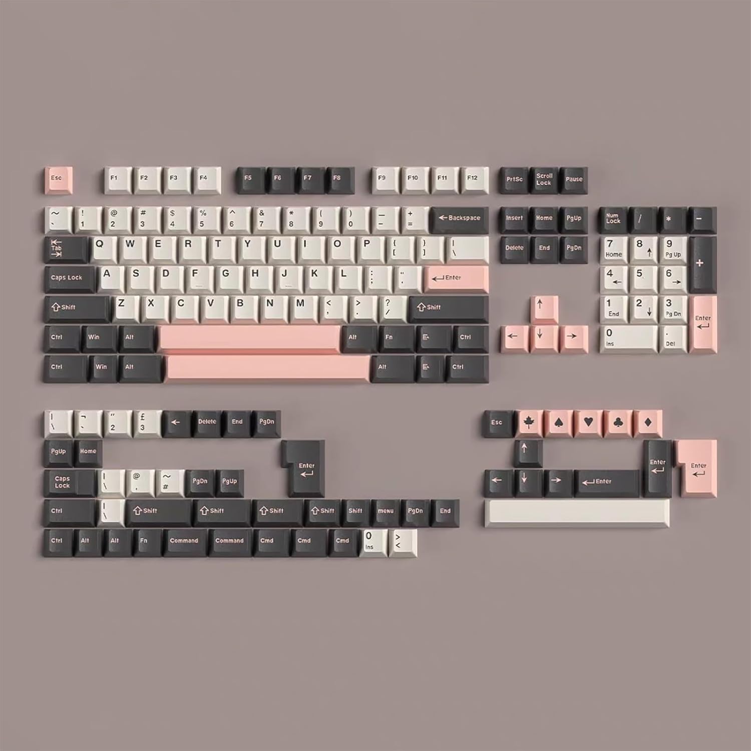 8008 Keycaps 172 Keys Cherry Profile Double Shot Keycap Set Fit for 60% 65% 75% 95% ISO ANSI Cherry Mx Switches Mechanical Keyboard Alice Keyboard