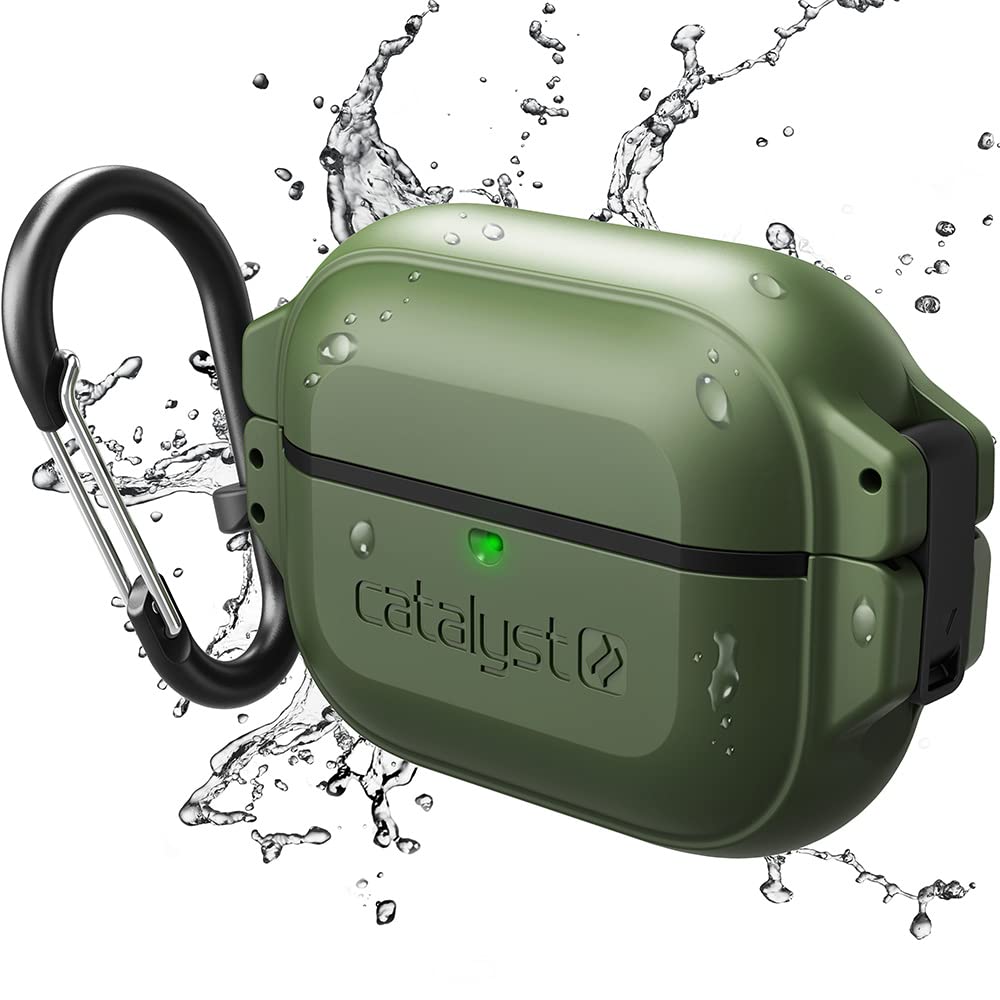Catalyst 330ft Waterproof Total Protection Case for AirPods Pro(1st & 2nd Gen) Secure Locking System, Full-Body Protective Rugged case 20 feet Shockproof, with Premium Carabiner, USB-C