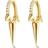 BENEIGE Women Hoop Huggie Earrings 14K Gold Plated Cubic Zirconia Earrings Simple Boho Earrings Handmade Hypoallergenic Jewelry Gifts