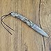 KUBEY Authentic Handmade Damascus Steel Collector Folding Knife,Drop Point Damascus Blade,Straight Sharp Edge,Beautiful Color Shell Handle with Lanyard,6 Inch Overall