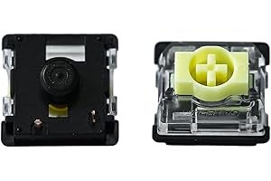 Zhouwang Gateron KS-33 Banana Low Profile 2.0 Keyboard Switches - 65gf Silent Tactile Switches,3-Pin RGB SMD,Pre-Lubed for Smooth Typing,Compatible with GATERON Ultra-Thin Keyboards only(72Pcs)