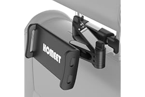 Homeet Tablet Holder for Car Backseat, Adjustable Headrest iPad Holder Mount for iPad/iPhone/Samsung Galaxy Tabs/Kindle Fire HD/Nintendo Switch, for 4.4-11 Inches Devices, 360° Rotation, Black