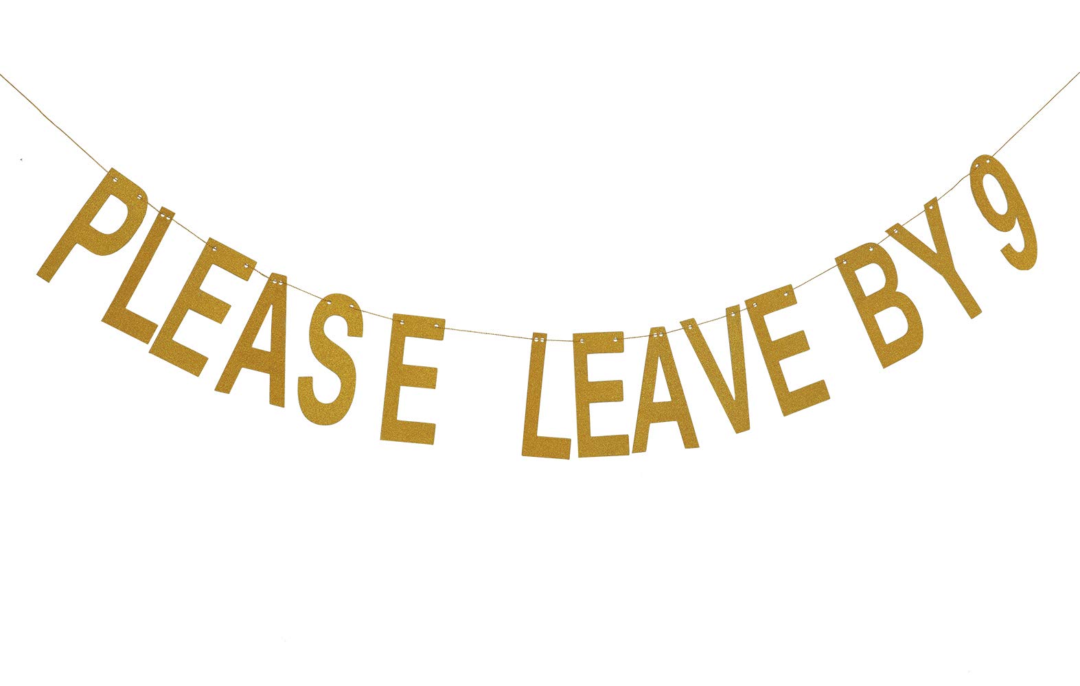 Topfunyy Please Leve by 9 Banner Gold Glitter Party Garland for Bachelorette Party Bridal Shower Engagement Decorations