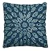 COTTON CRAFT Ophelia Set of 2 Peacock Handmade Beaded 16 inch Square Decorative Pillow Covers, Teal