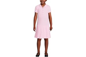 Lands' End School Uniform Girls Short Sleeve Mesh Pleated Polo Dress